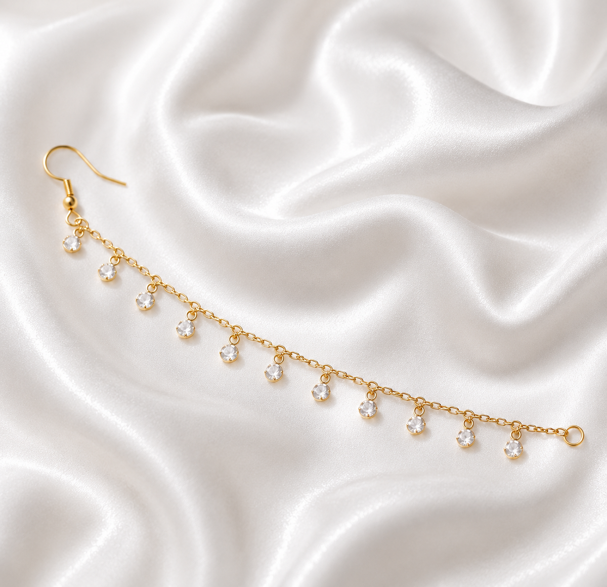 Dainty crystal  nose chain