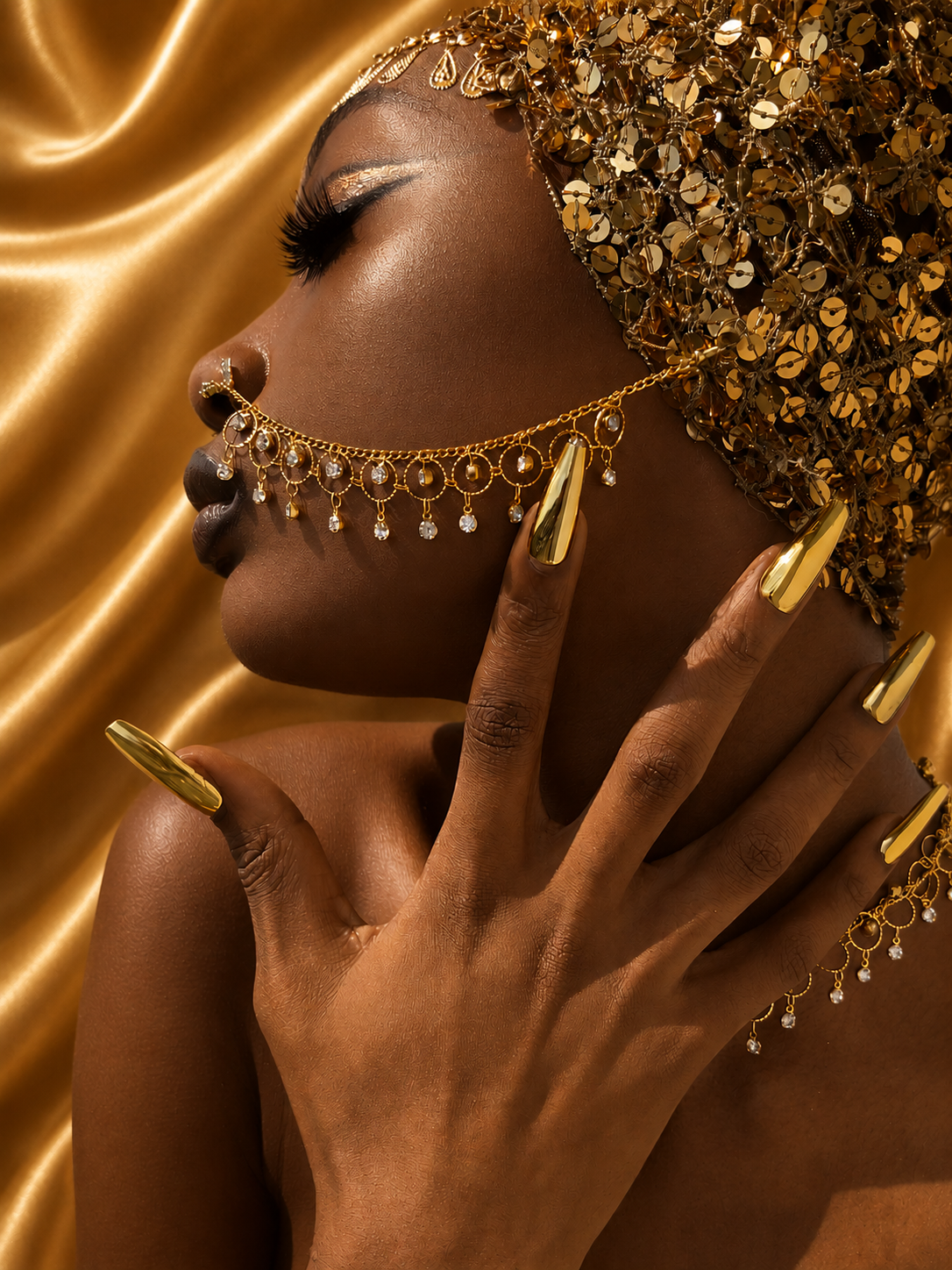 Nubian drip nose chain
